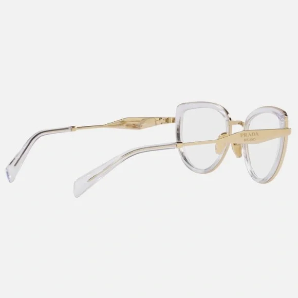 *NWT* Prada Gold/Clear Eyelass Frames
